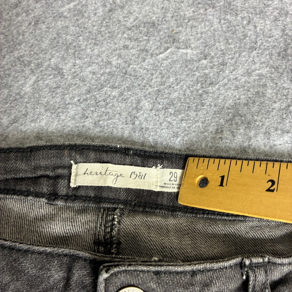 Heritage 1981 Womens 31x30 Charcoal Gray Skinny Jeans Low Rise Faded Black - Picture 3 of 7